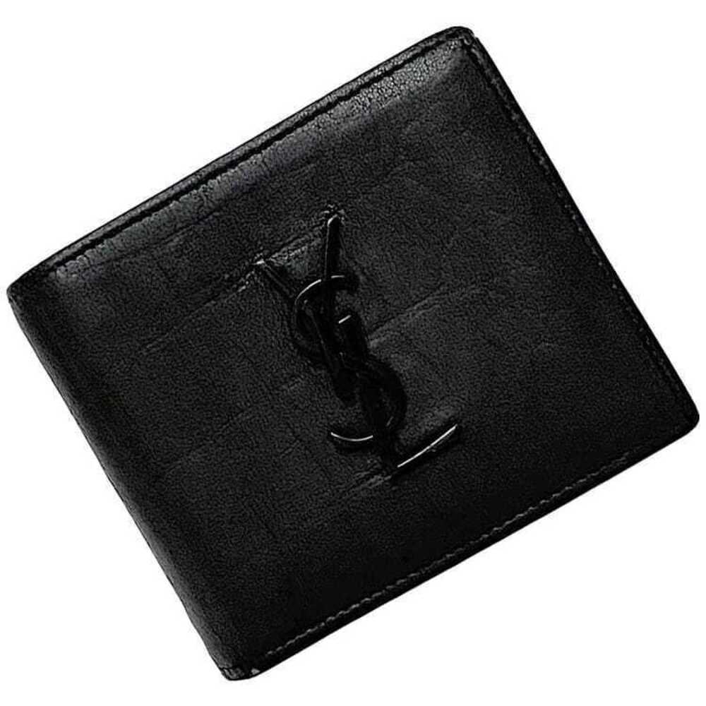 Saint Laurent Bifold Wallet Leather Crocodile Paris Folding Compact Black